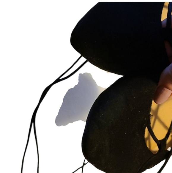 Madden Girl Black Suede Lace Up Flats Size 8 in EUC - Picture 2 of 6